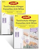 Aeroxon Textilschutz Hänger 2x3 - Mottenschutz für Kleiderschrank, Wirksamer Mottenschutz von Textilien und Geweben vor Kleidermotten für bis zu 3 Monate, Mottenfalle kleidermotten mit Lavendel duft