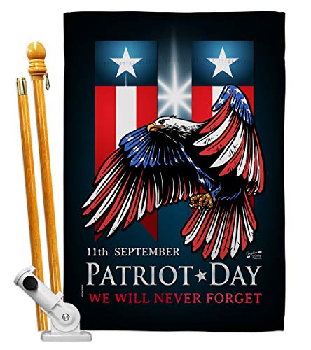 911 Patriot Day House Flag - Set Armed Forces Service All Branches Support Honor United State American Military Veteran - Decoration Banner Small Garden Yard Gift Double-Sided Made In USA 28 X 40