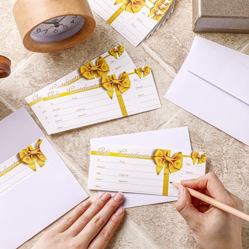 Certificados de regalo para negocios con sobres de 4.72 x 2.36 pulgadas rústicos 4
