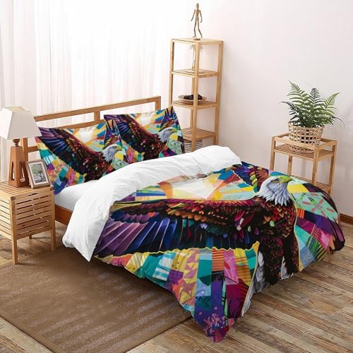 Parure housse de couette 3D Flying Eagle literie taies oreiller - 2