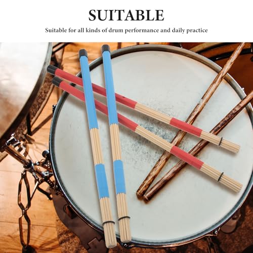 2 Pares de Baquetas Brochas de Madera para Batería y Redoblante - Palillos de Madera para Música Jazz, Acústica y Folk miniatura 5