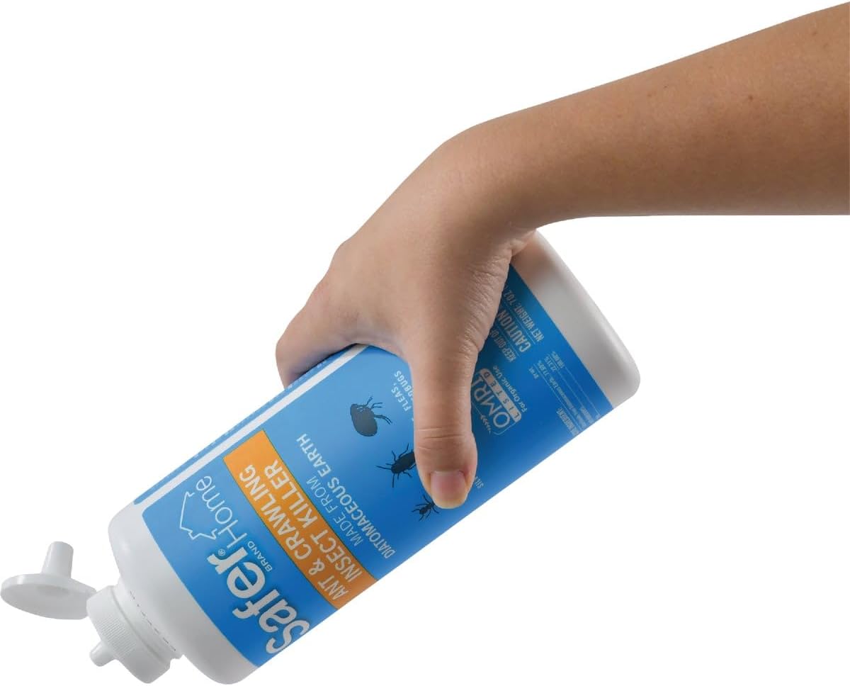 Safer Brand 5168 Diatomaceous Earth Powder Ant, Crawling Insect and Bed Bug Killer, 7 Ounces