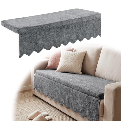 HOMBYS Chenille Sofa Topper Cushion for Couch Thick Memory Foam Sofa Seat Cover with Scalloped Edge Non Slip Couch Topper Pad Washable Topper Pad for Firm or Sagging(24 * 60 * 2.5in)