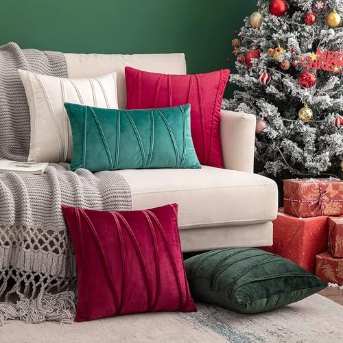 Image of Khooti Velvet Striped Cushion Cover Pack of 1-20 inchX20 inch /51X51 Cm | Cream White | Soft Pillow Covers Cushion Case for Sofa Bedroom Living Room Chair Car, Cushion Cover with Zig Zag Pattern