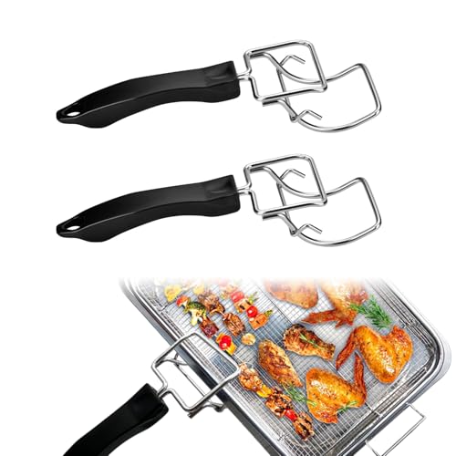 2 Pack Air Fryer Tongs Oven Rack Puller Air Fryer Convection Toaster Oven Tray Extractor Grills Extractor Pan Gripper Grills Clip Scald Resistant Clip