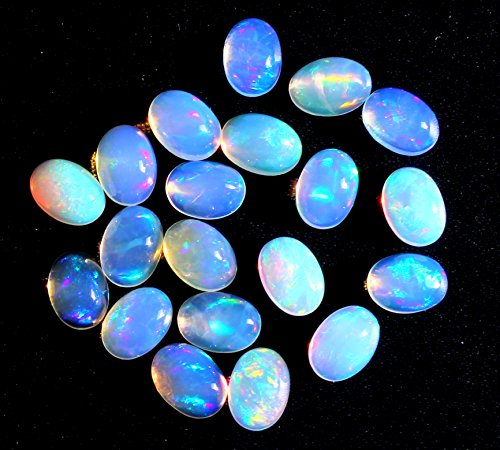 Vbarts Natural Ethiopian Opal Oval Loose Gemstone Cabochons 10 Pieces,4X6Mm Ethiopian Opal Oval Aaa Quality #TOP2