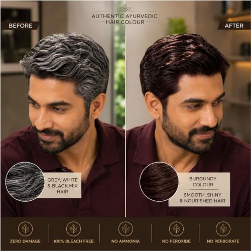 Image of Shesha Ayurveda Nilini Hair Colour - Ayurvedic, No Ammonia, No Peroxide, No Perborates, No Bleach,Natural Burgundy Colour (40g)