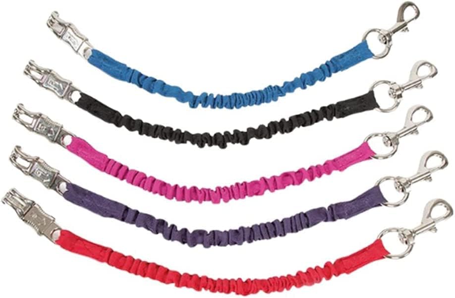 Horse Master Elastic Bungee Trailer Tie - Pony Shock Absorbing Cords Leash Extension Attachment Hooks Featuring Quick Release Trailer - Thick Straps Equestrian Lead Rope (Pink)