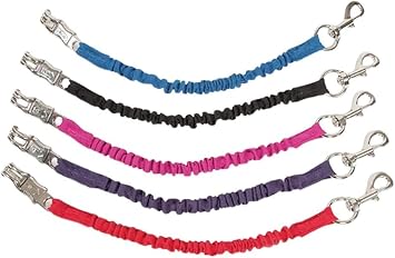Elastic Bungee Trailer Tie - Pony Shock Absorbing Cords Leash Extension Attachment Hooks Featuring Quick Release Trailer - Thick Straps Equestrian Lead Rope, Red