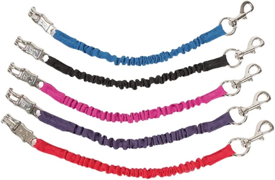Elastic Bungee Trailer Tie - Pony Shock Absorbing Cords Leash Extension Attachment Hooks Featuring Quick Release Trailer - Thick Straps Equestrian Lead Rope, Red