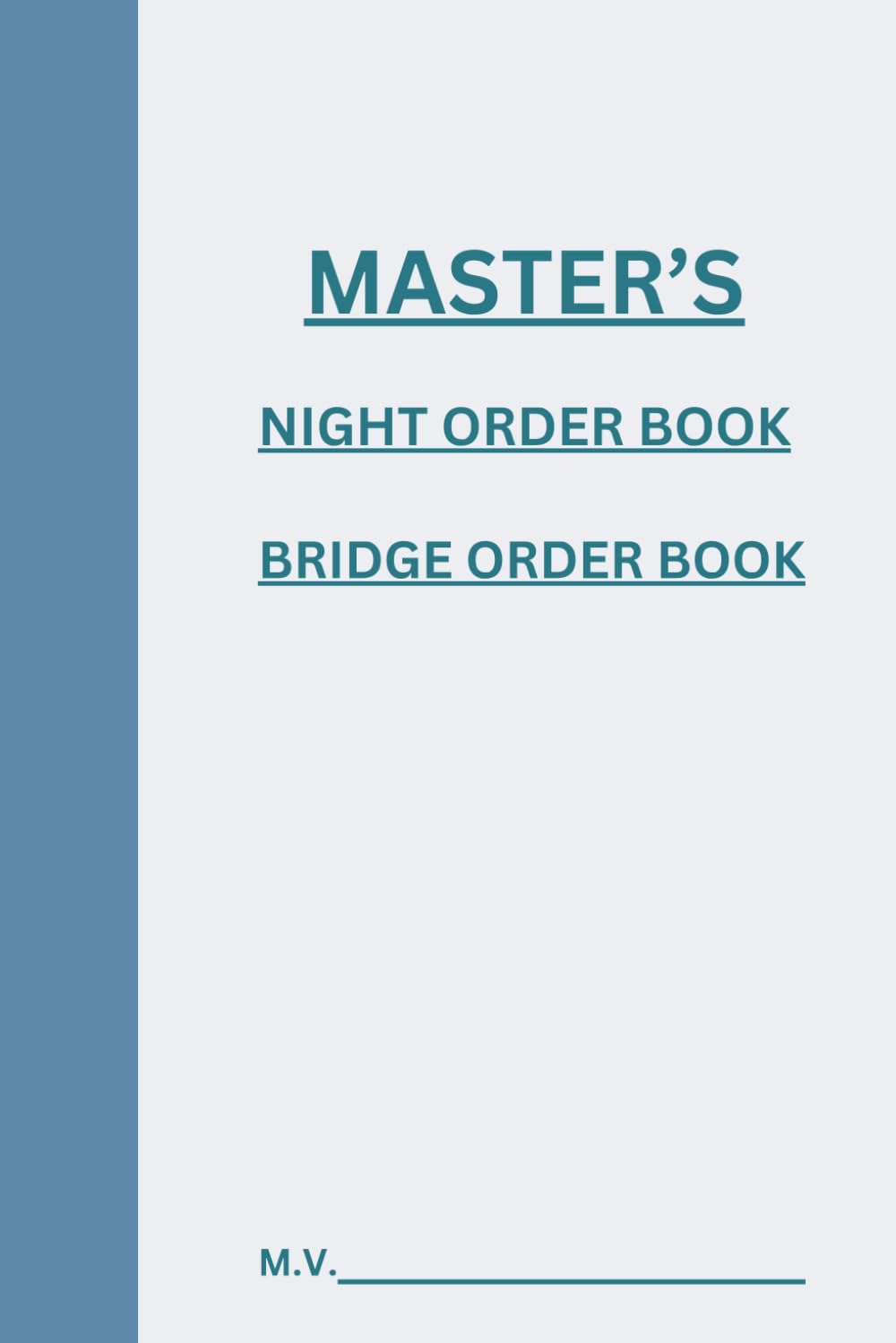 Master's Night Order Book: Bridge Night Order Book