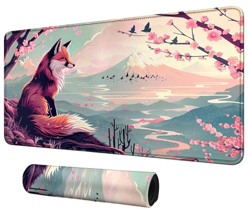 DIGTIALL Elegante Fuchs-Kartenmatte für MTG und TCG, Spielmatte, Mauspad, 59,9 x 35,1 cm, Spielmatte, Sammelkartenspiel, Spielmatten, Tischmatte, perfekt für Kartenspiele, Videospiele, Computer, Büro