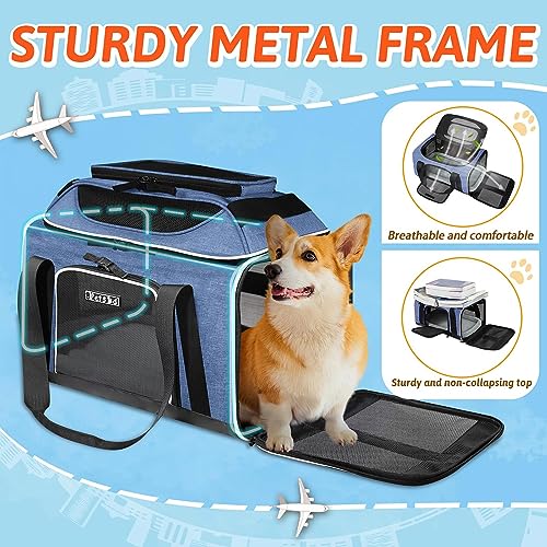 Image of Petskd Top-Expandable Small Pet Carrier 18 inchx13 inchx9.5 inch Airline Approved