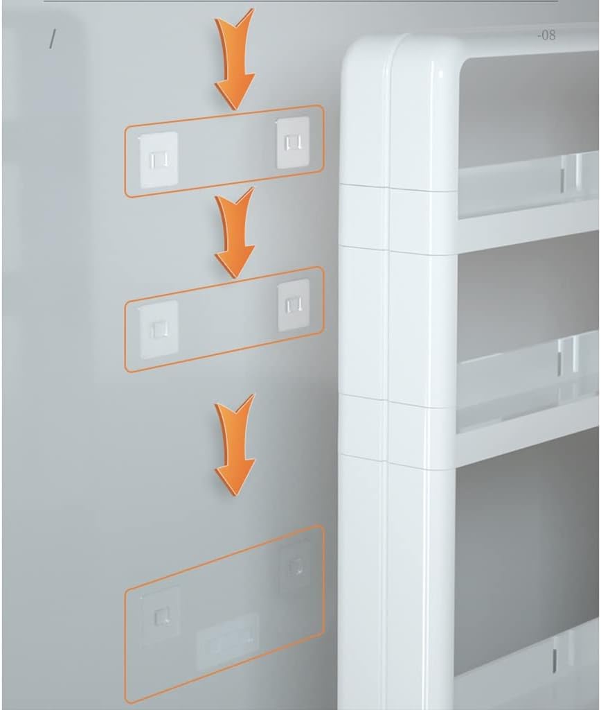 2-3 Tier Floating Cosmetic Storage Rack, Bathroom Shower Shelves with Towel bar & Mobile Hooks, Punch-Free Toiletry Organizer Cabinet (Color : White, Size : 40 * 10 * 60cm) (White 40*10*79cm) image 5
