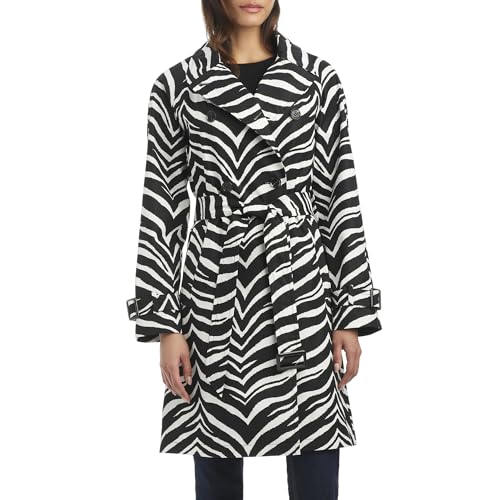 kate spade new york Classic Double Breasted Trench Coat, Zebra, Small