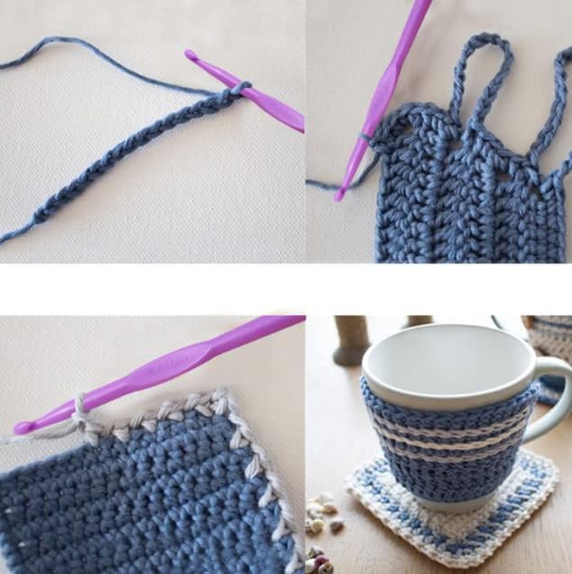 Miniatura 3 de Juego de agujas de tejer de ganchillo con mango de plástico ergonómico de 0.079 in, herramientas de tejido de hilo para entusiastas del ganchillo