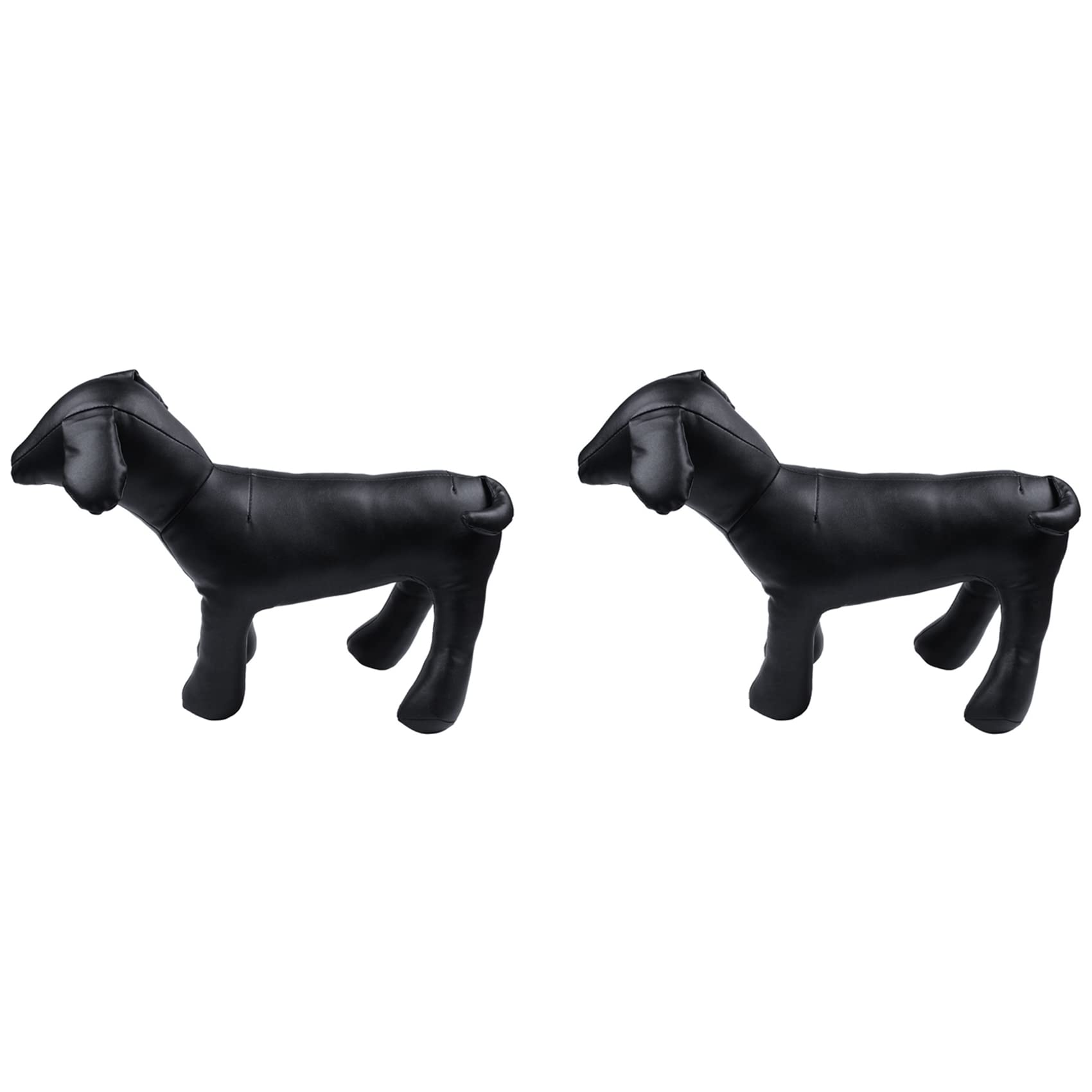 Mannequin de chien debout en cuir noir M vitrine salon