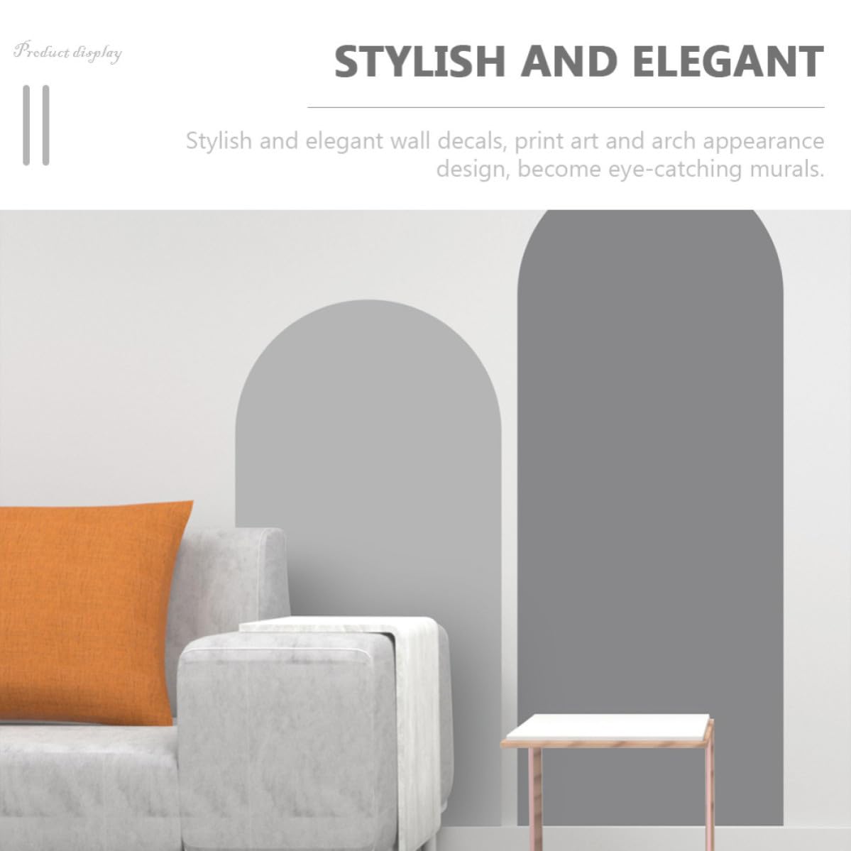 DECHOUS Adesivi Murali in Pvc 2 Pezzi Design Curvo, Resistenti alla Sbiaditura alle Crepe, Decorazioni per Muro Eleganti per Camerette e Finestre
