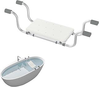 UISEBRT Badewannensitz Senioren Ausziehbare 72-82cm rutschfest Badewannenbretter, 150 KG Tragkraft Generisch Wannensitz für Schwangere, ältere Menschen, Aluminium
