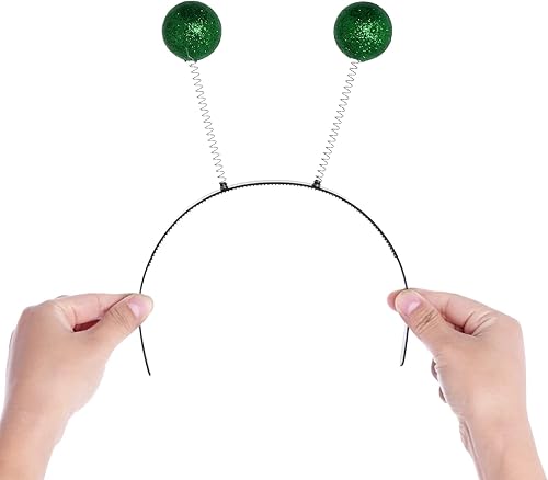 Miniatura 5 de jiebor 10 diademas de alienígena con antenas marcianas, accesorios para disfraz espacial, accesorios de cabeza de bola con purpurina para fiesta de