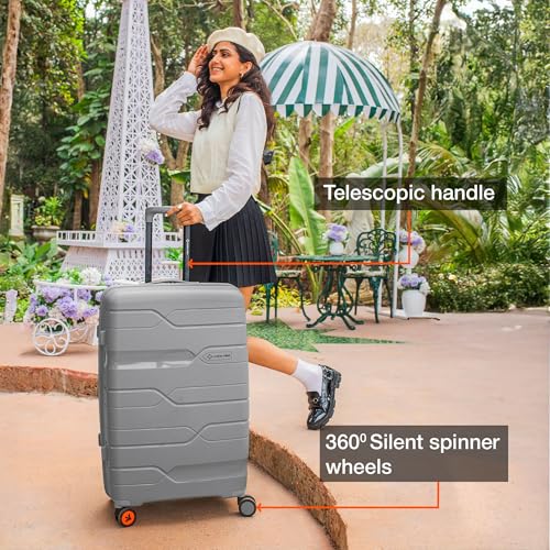 Image of Nasher Miles Paris Hard-Sided Polypropylene Luggage Set of 3 | 55cm, 65cm & 75cm | 8 Wheels Double Spinner Small, Medium & Large Trolley Bag for Travel | Suitcase (Multicolor)