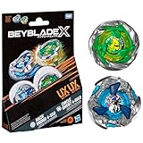 Beyblade X, Circle Ghost 4-60LR UX y Hack Viking 4-55O UX, Pack Doble Takara Tomy con 2 Tops de rotación Derecha, Juego de Tops de Batalla, A Partir de 8 años