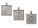 20 CleverDelights Square Pendant Trays - Antique Silver Color - 1" (25mm) - Pendant Blanks Bezel Settings