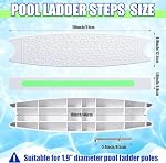 18 pool pool ardder Steps Remplacement avec des bandes réfléchissantes - LESIWHOS 3-Pack Piscine en plastique Échelle Rung Étape avec 6 PCS Bouchons en acier inoxydable pour piscines souterraines et au-dessus du sol