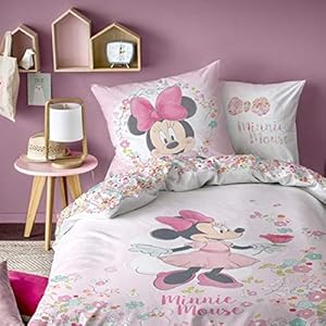 Minnie Beddengoed Disney Mouse Flowers bloemen 80 x 80 cm / 135 x 200 cm