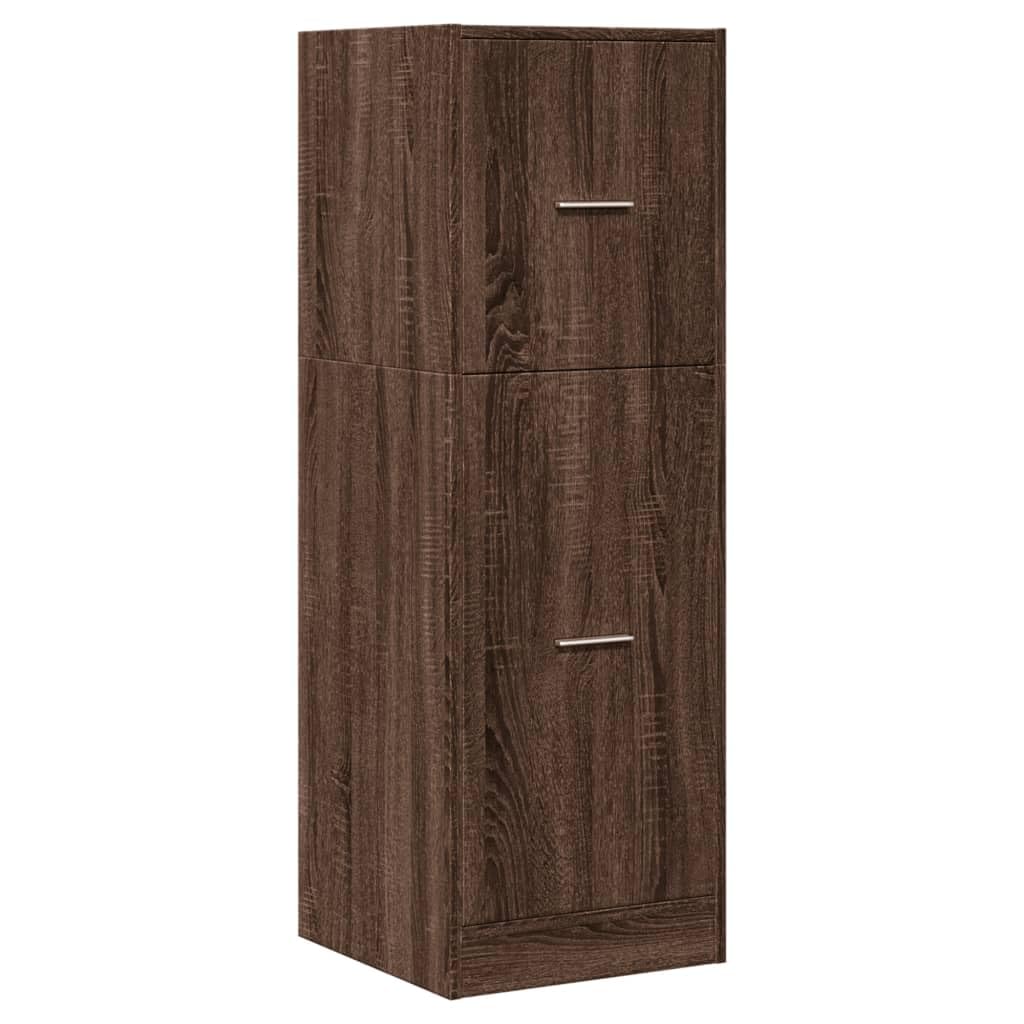 Armoire à pharmacie aspect chêne 40 x 41 x 118 cm - Commode avec 2 tiroirs - Armoire de rangement pour salon, couloir, cuisine