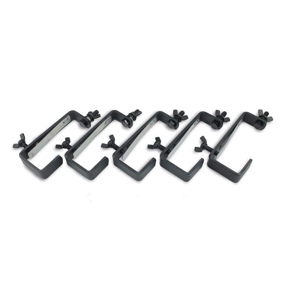 Ganci da teatro, 50 kg, set CC-50 (5 pezzi), gancio di montaggio stabile con labbro di protezione fino a 50 kg, Nero