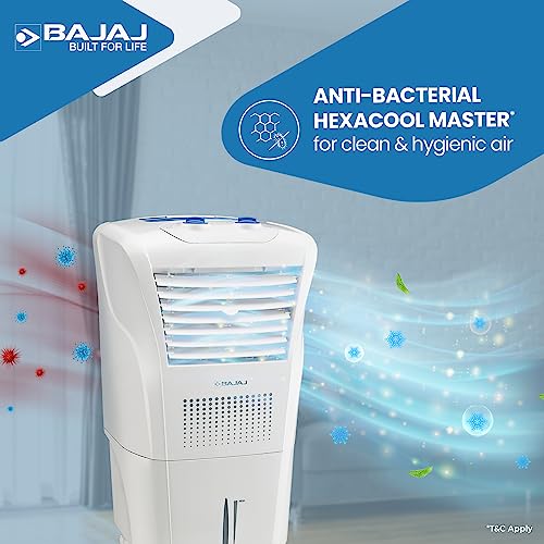 Bajaj Frio New 23L Personal Air Cooler | Mini Cooler with Powerful 20Ft Air Throw | Inverter Compatible | Ice Chamber | Portable Design | 3 Year Warranty【White】 view 2