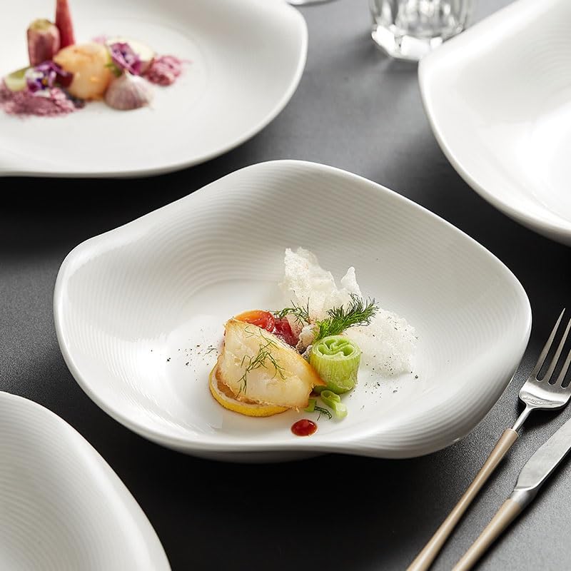 Piatti impilabili da 24,1 cm, piatti da bistecca occidentale, in ceramica, per la casa, per hotel, piatti da zuppa, piatti profondi per ristoranti (24,1 cm)