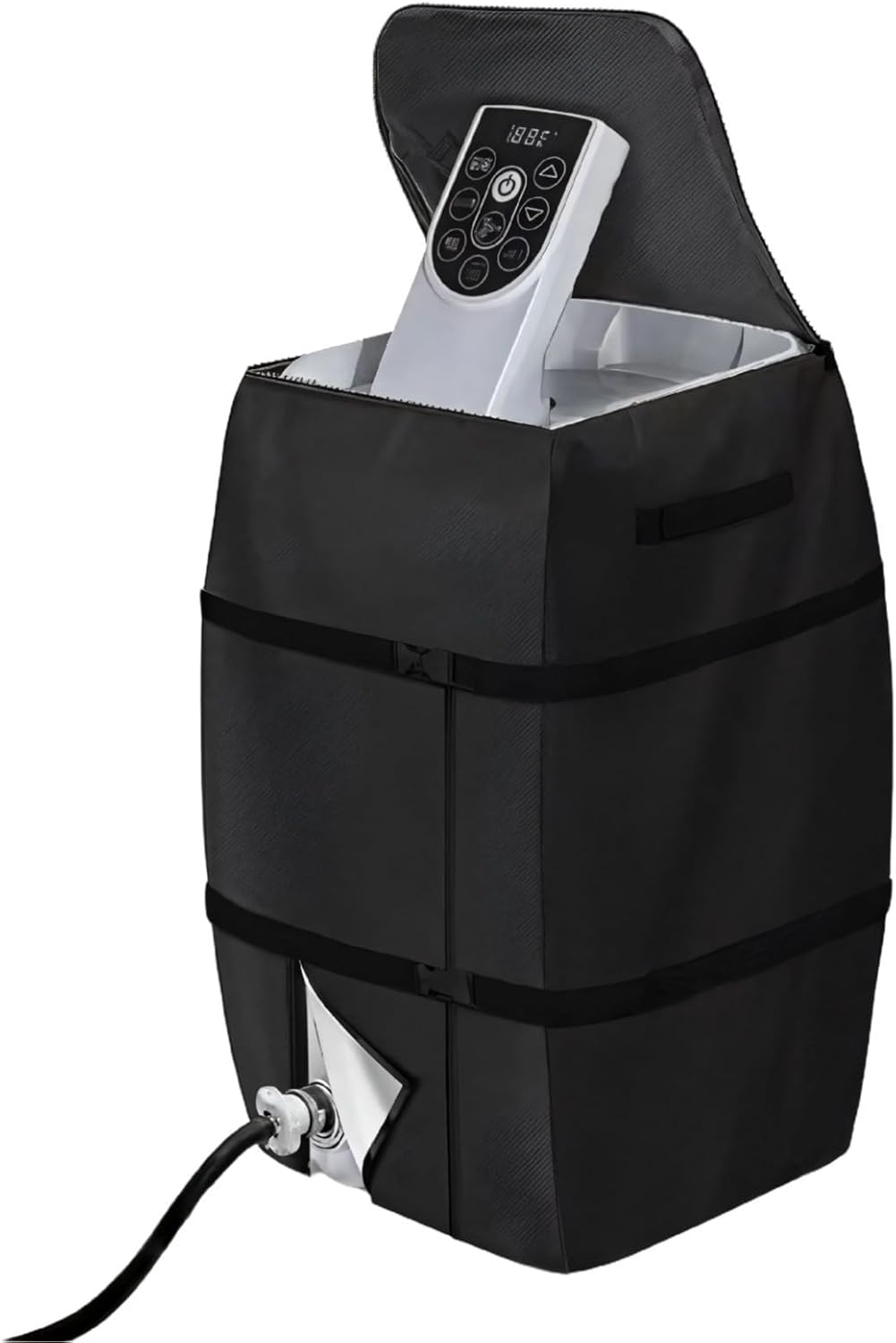 Hot Tub Heater Cover with Control Panel Protection, Waterproof Spa Equipment Housing, Outdoor Pool Pump Guard with Oxford Cloth Enclosure