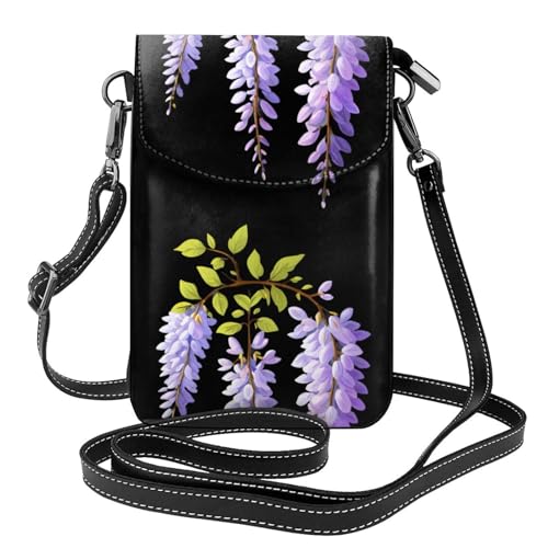 Sac en cuir imperméable pour femme à motif fleurs de glycine