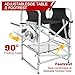 ZIXNEXKOO Tall Makeup Chair 41'', Director Chair 600 lbs Foldable Portable, Makeup Chair for Makeup Artist with Table, Cup Holder, Storage Bag & Footrest
