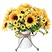 INXUGAO Artificial Flowers with Vase Fake Silk Flowers in Vase Sunflower Flowers Decoration for Home Table Office Party (Yellow Sunflower)