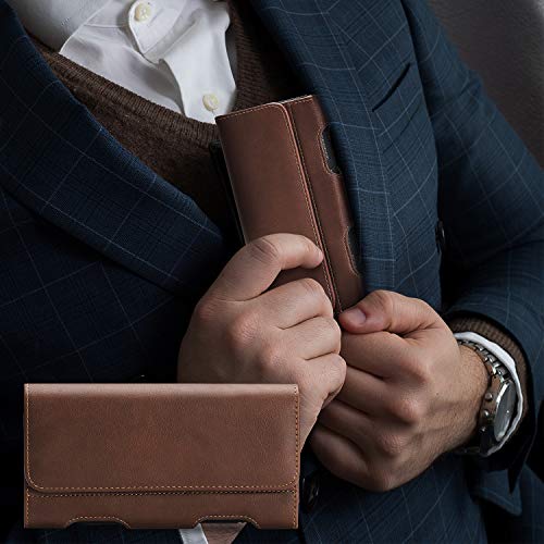 Becplt Galaxy S20 Ultra 5G Holster Case,Leather Galaxy Note 10+ Plus Belt Clip Holster Pouch Carrying Sleeve With Id Card Holder For Galaxy S20 Plus Galaxy A20S A71 Note 9 Note 8 Lg Stylo 5 (Brown) #TOP7