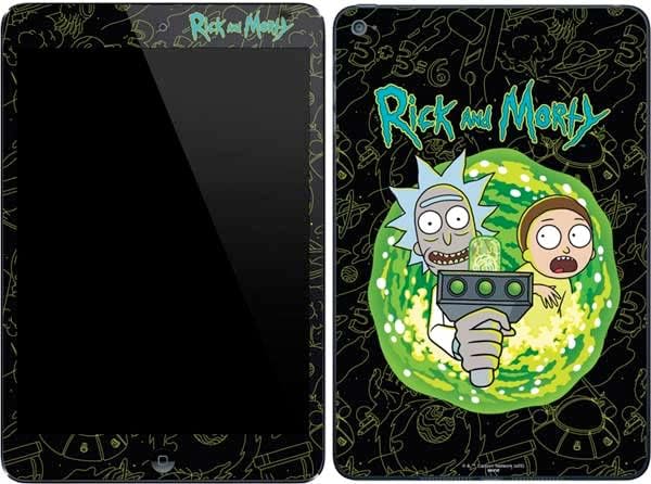 Skinit Decal Tablet Skin Compatible with iPad Mini 4 - Officially Licensed Warner Bros Rick and Morty Portal Travel Design