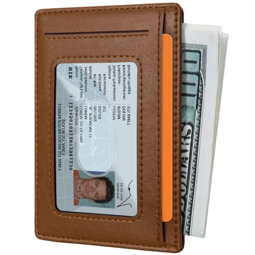 Image of Travelambo Slim Minimalist Wallet for Men, RFID Blocking Credit Card Holder, Front Pocket ID Card Case, Gifts for Men, Husband, Boyfriend, Teenage