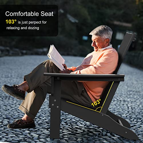 Intoboo Modern Curveback Adirondack Chair, Elegant Double Plate Design Lounge Chairs, Recycable Hdpe Chairs For Outdoor Patio Pool #TOP3