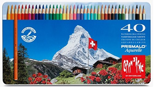 Caran Dache Set Of 40 Prismalo Aquarelle Artist Watercolour Pencil Assorted Colour In Metal Case Set 0999_340