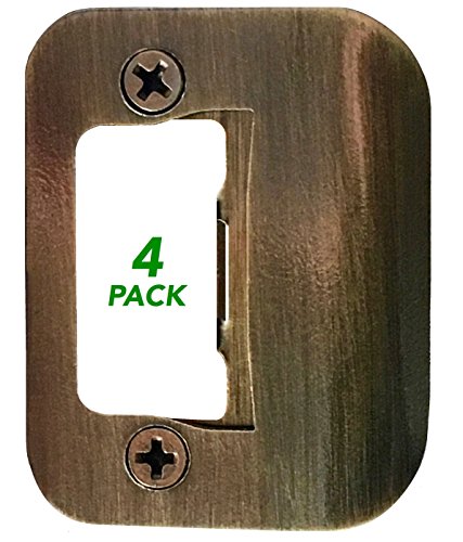 4-Pack Gator Door Latch Restorer - Strike Plate (Antique Brass) #TOP26