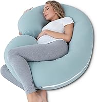 Vista 14 de INSEN Almohada refrescante de embarazo, almohada de maternidad con funda suave de Tencel, en forma de C para mujeres embarazadas y dormir de lado