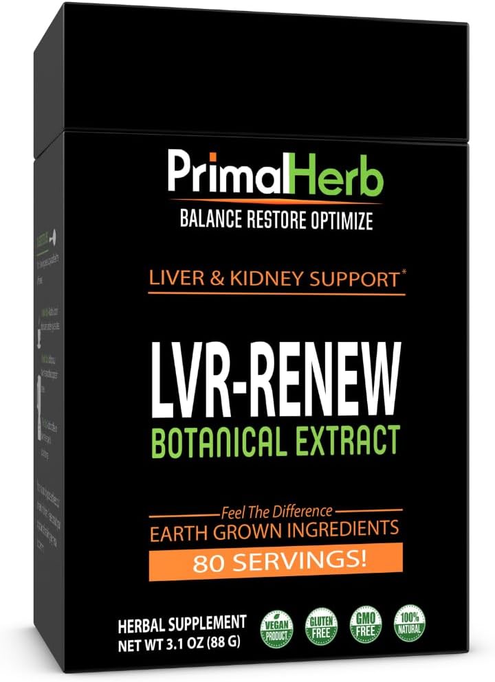 Liver Support Supplement | Cleanse, Detox & Repair | Primal Herb | Turkey Tail, Milk Thistle, Poria, Dandelion Root, Schisandra, Reishi Spores | Herbal Extract - 80 Servings - Plus Bamboo Spoon