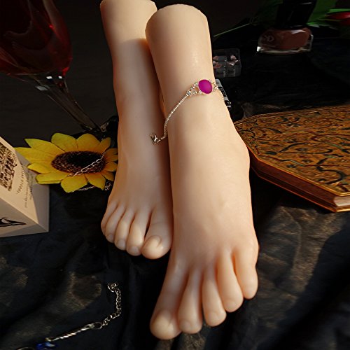 1 Pair Silicone Model Skin Woman Is Feet Mold Display Jewerly Sandal Shoe Sock Display Art Sketch Gold #TOP4