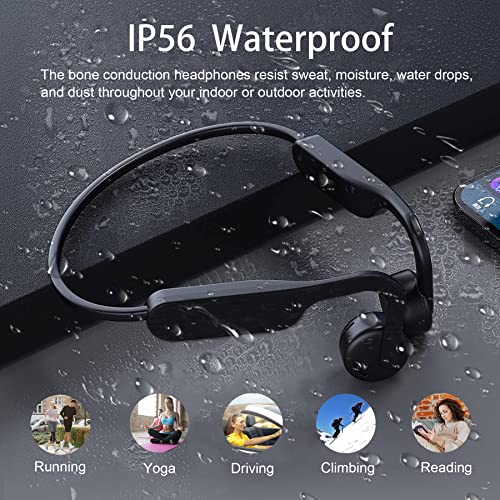 Cvilux Bone Conduction Headphones, Open Ear Headphones Sports Wireless Earphones, Bluetooth Headphones With Built-In Mic,Up To 8 Hours Playtime,Waterproof Earphones For Running Cycling Workouts-Black #TOP4