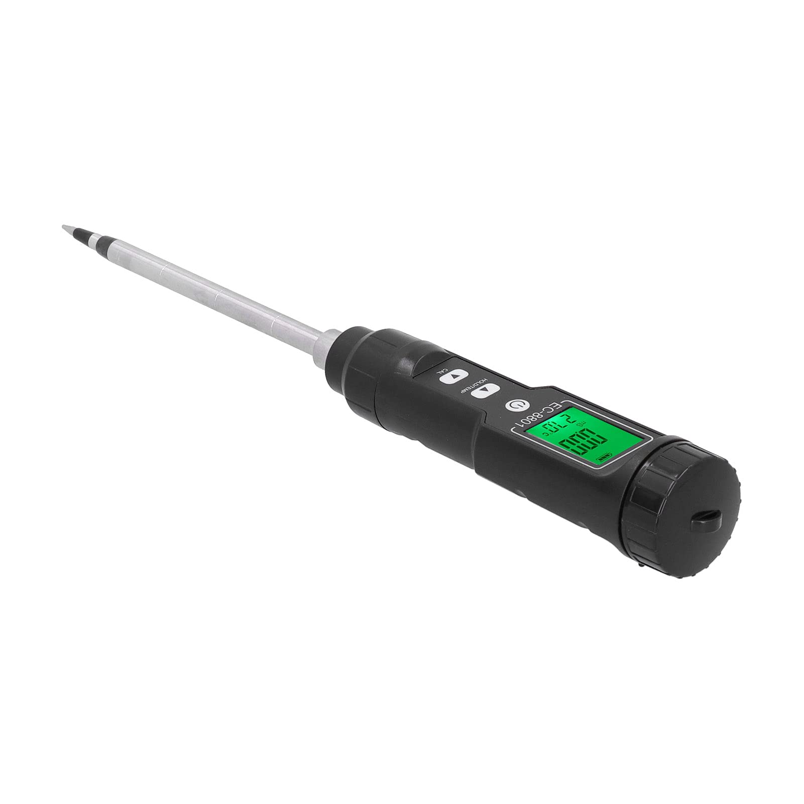 Tnfeeon Termómetro de Suelo Medidor de EC Mide EC de 0,00 a 10,00 Ms/cm y Temperatura de -22,0 °F a 176,0 °F para Jardineros Compacto 11,02 X 1,46 Pulgadas Impermeable Fácil Operación Ideal para