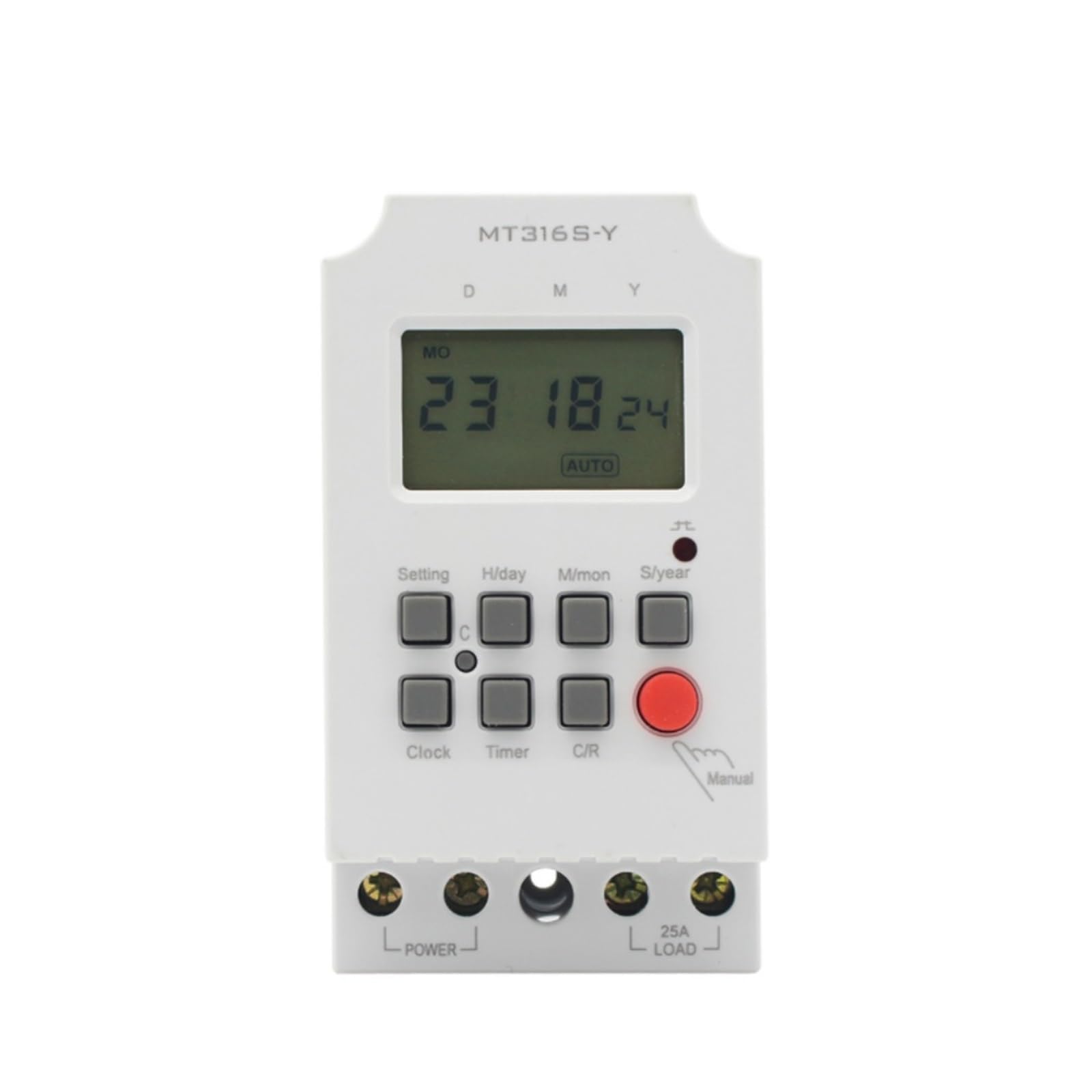 RWRAPS microcomputer Interruttore Timer 220VAC 25A MT316S-Y Temporizzatore programmabile su Guida DIN con LCD Temporizzatore Giornaliero/mensile/Interruttore orario Digitale annuale