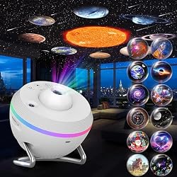 Galaxy Projector, 13 in 1 HD Planetarium Star Projector for Bedroom, Star Projector Light with Timer, Meteor & RGB Lighting Effects, Galaxy Light Projector for Kids & Adults
